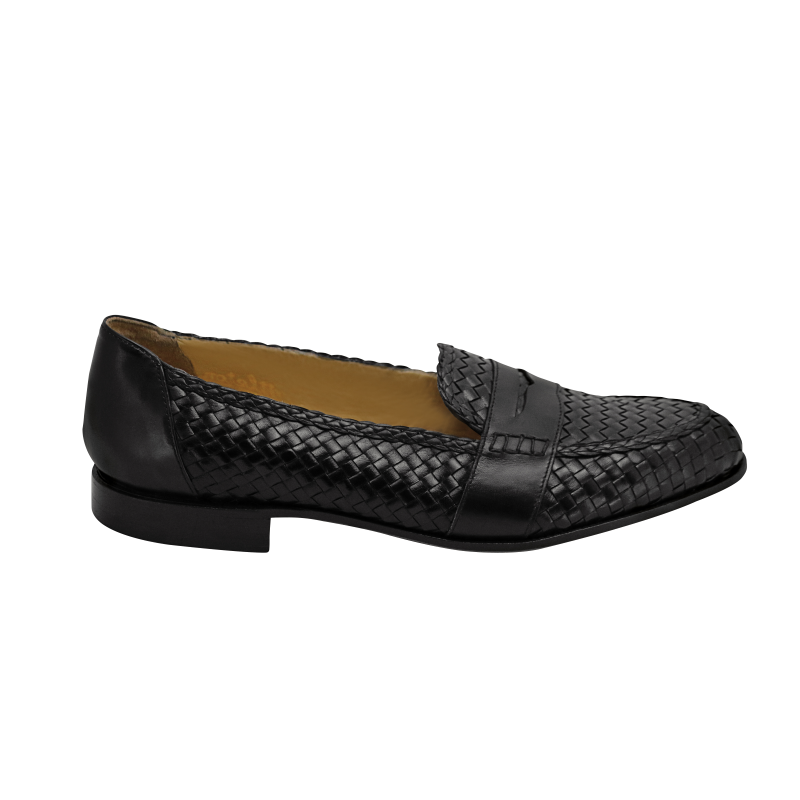 Nettleton Key West Woven Penny Loafers Black
