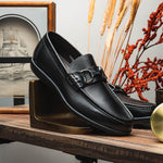 Santoni Buckle Loafers Black
