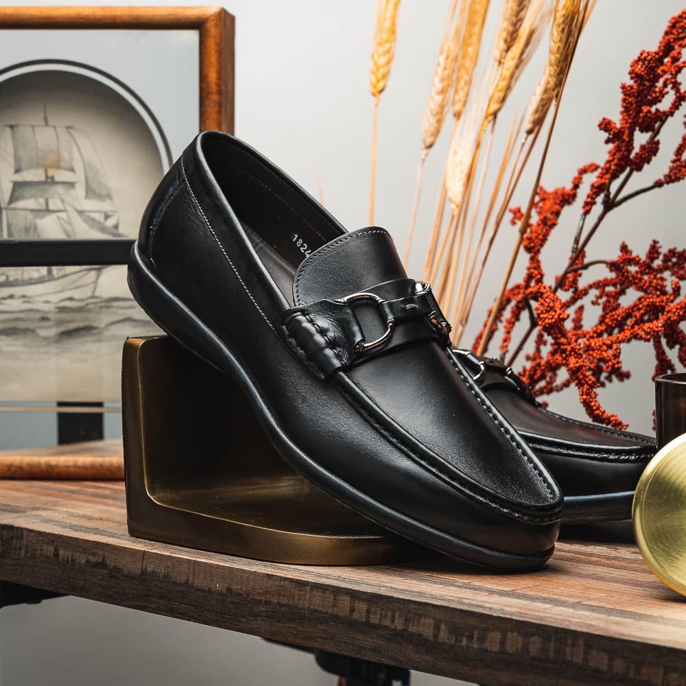 Santoni Buckle Loafers Black
