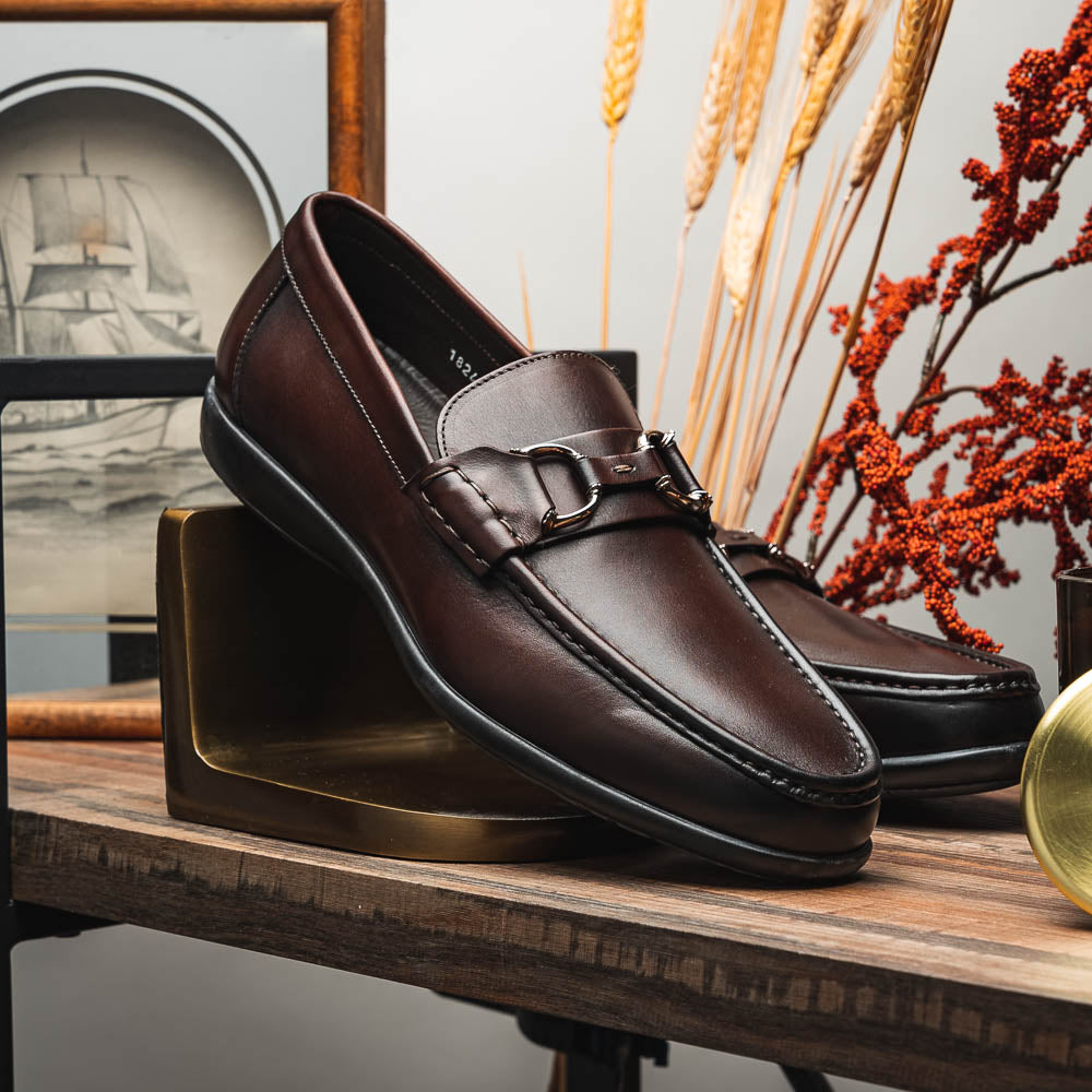 Santoni  Buckle Loafers Dark Brown