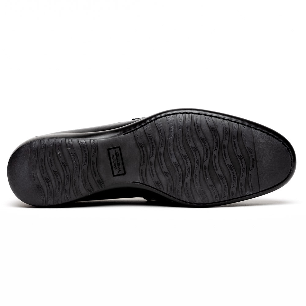 Santoni Buckle Loafers Black