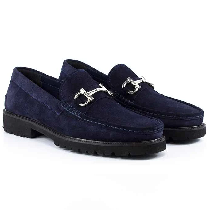 Corrente Suede Bit Loafer Navy
