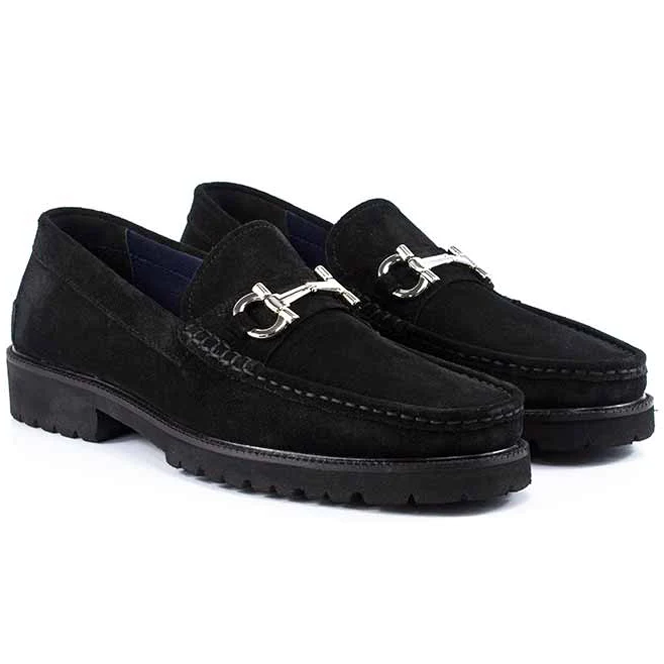 Corrente P041 Newport Suede Bit Loafer Black