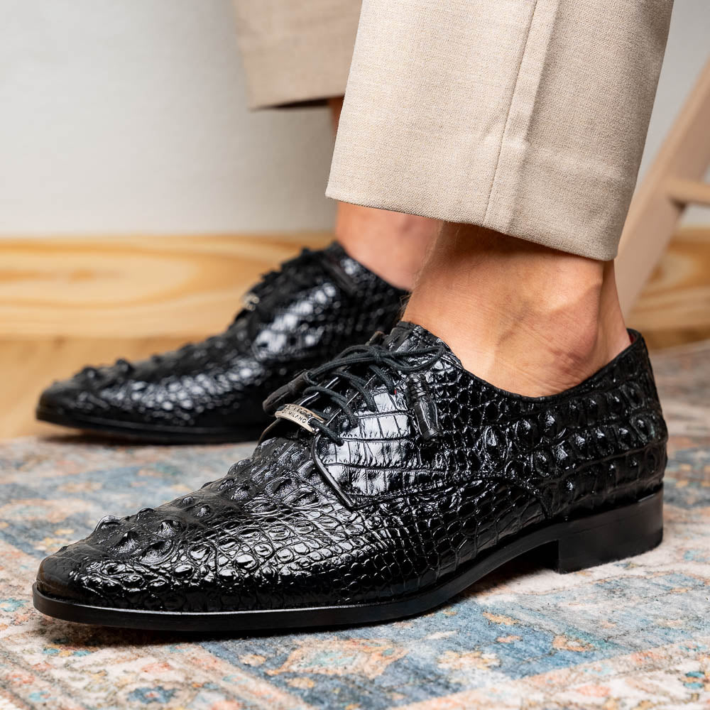 Marco Di Milano Nilo Nile Crocodile Derby Black