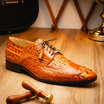 Marco Di Milano Nilo Nile Crocodile Derby Brandy