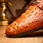 Marco Di Milano Nilo Nile Crocodile Derby Brandy