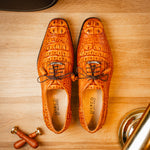 Marco Di Milano Nilo Nile Crocodile Derby Brandy