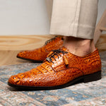 Marco Di Milano Nilo Nile Crocodile Derby Brandy