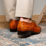 Marco Di Milano Nilo Nile Crocodile Derby Brandy