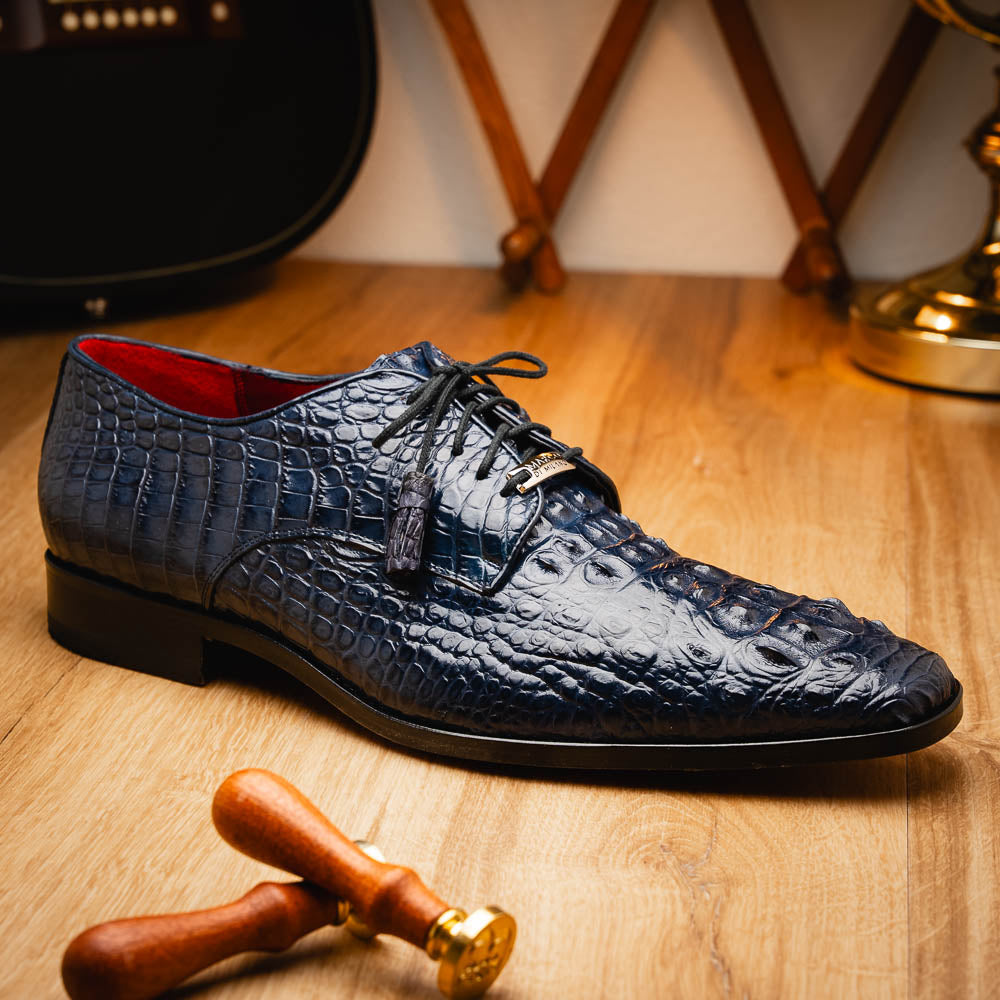 Marco Di Milano Nilo Nile Crocodile Derby Navy