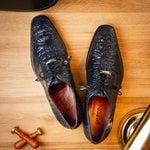 Marco Di Milano Nilo Nile Crocodile Derby Navy