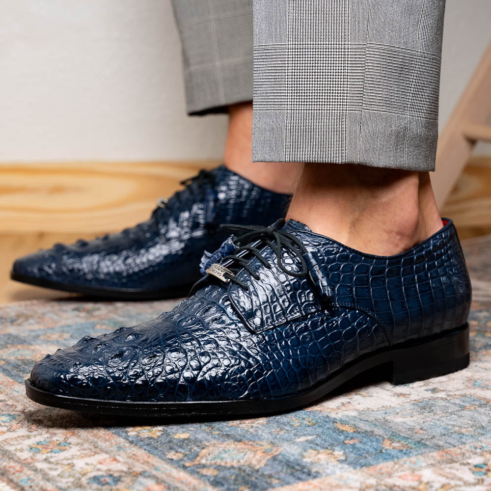 Marco Di Milano Nilo Nile Crocodile Derby Navy