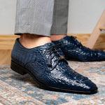Marco Di Milano Nilo Nile Crocodile Derby Navy