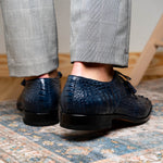 Marco Di Milano Nilo Nile Crocodile Derby Navy