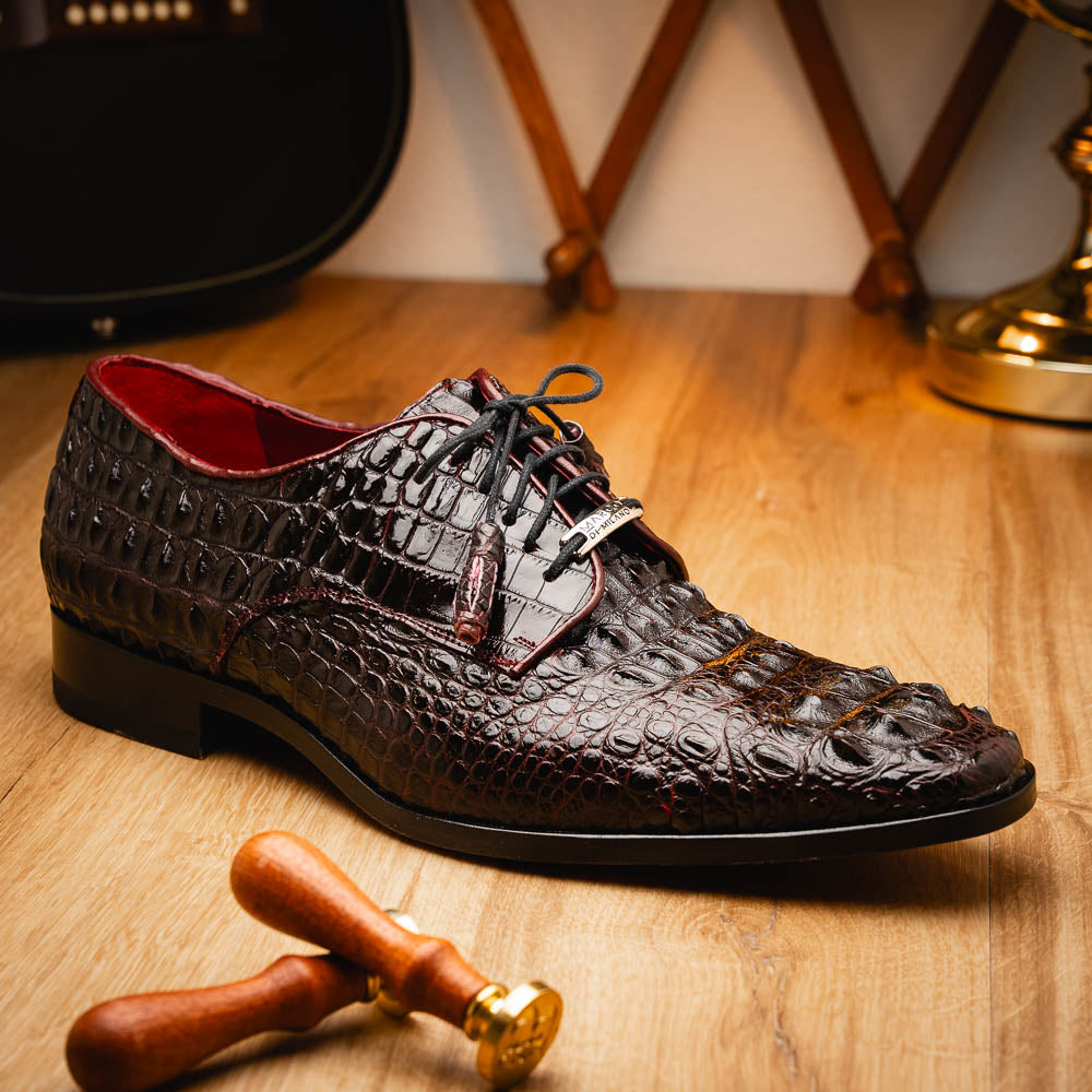 Marco Di Milano Nilo Nile Crocodile Derby Wine