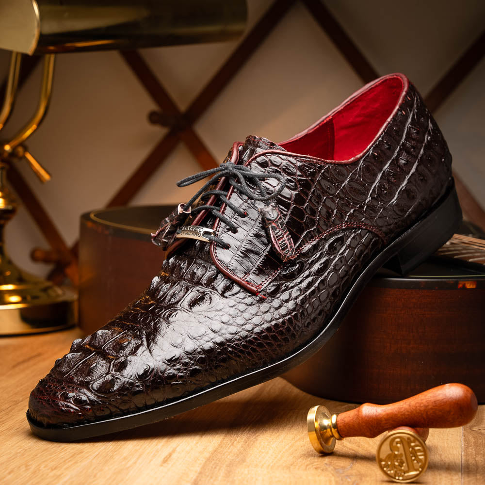 Marco Di Milano Nilo Nile Crocodile Derby Wine