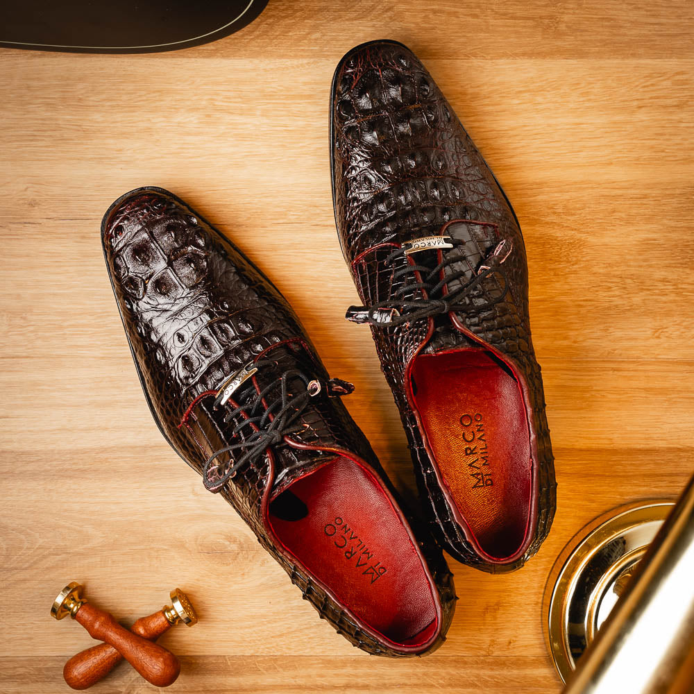 Marco Di Milano Nilo Nile Crocodile Derby Wine