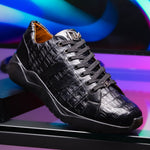 Marco Di Milano Nino Caiman Crocodile Sneakers Black