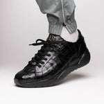 Marco Di Milano Nino Caiman Crocodile Sneakers Black