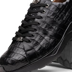 Marco Di Milano Nino Caiman Crocodile Sneakers Black