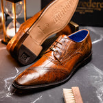 Belvedere Nino Eel & Ostrich Shoes Antique Camel (0B4)