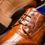 Belvedere Nino Eel & Ostrich Shoes Antique Camel (0B4)