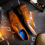 Belvedere Nino Eel & Ostrich Shoes Antique Camel (0B4)
