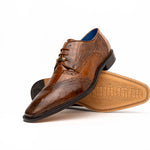 Belvedere Nino Eel & Ostrich Shoes Antique Camel (0B4)