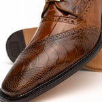 Belvedere Nino Eel & Ostrich Shoes Antique Camel (0B4)