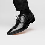 Belvedere Nino Eel & Ostrich Shoes Black (0B4)