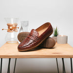 Alan Payne Norman Crocodile Loafers Honey