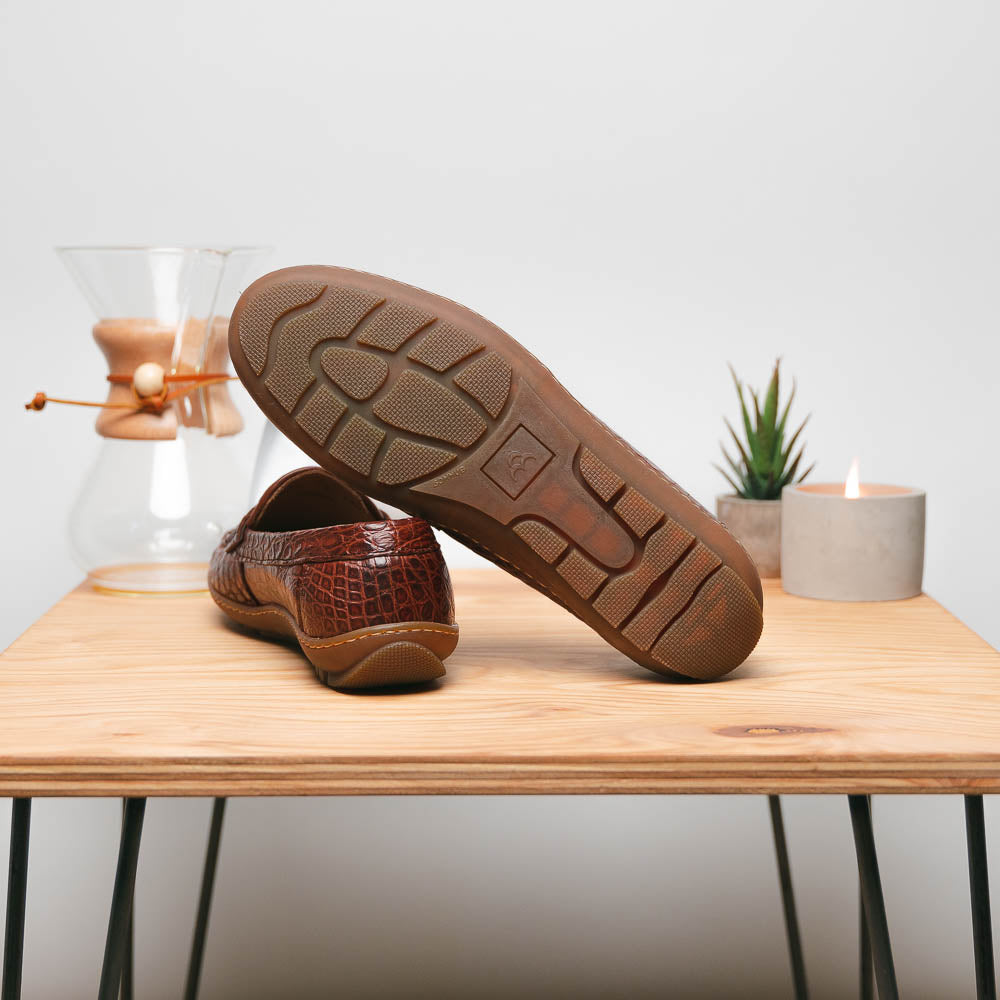 Alan Payne Norman Crocodile Loafers Honey