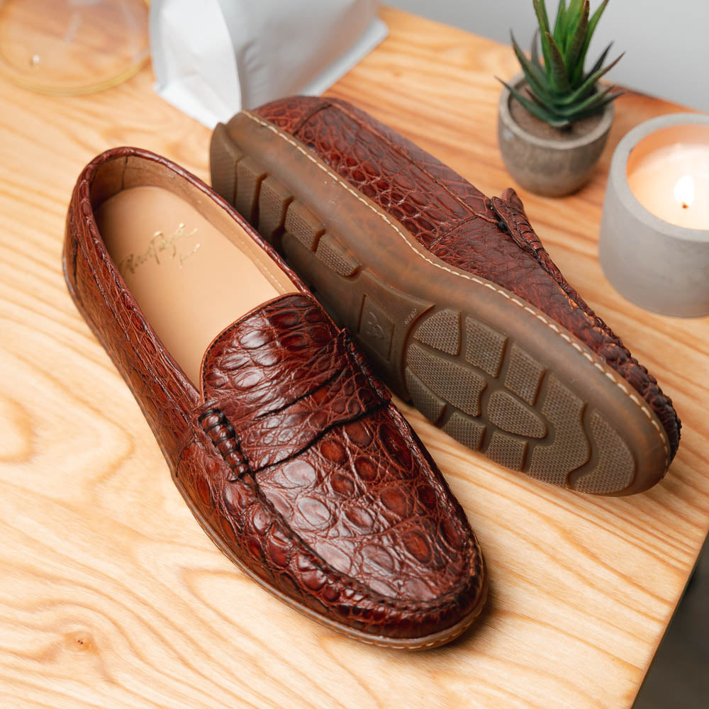 Alan Payne Norman Crocodile Loafers Honey