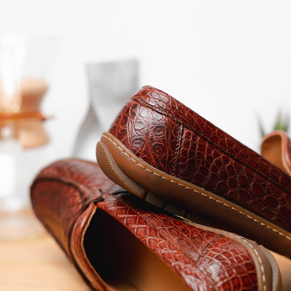 Alan Payne Norman Crocodile Loafers Honey
