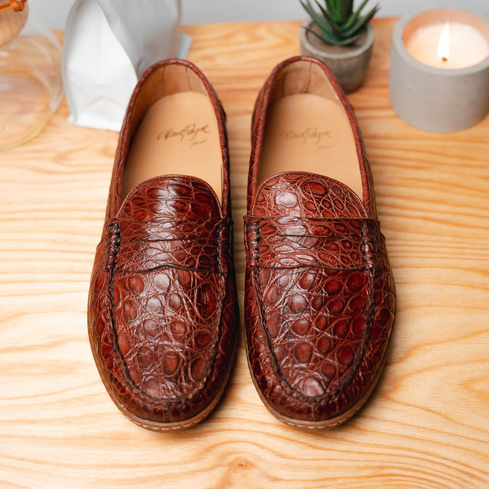 Alan Payne Norman Crocodile Loafers Honey