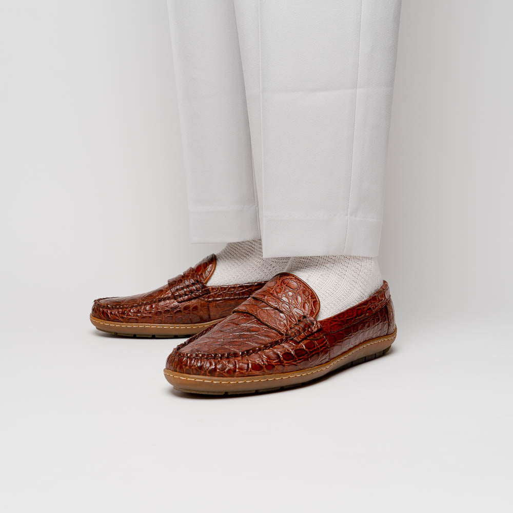 Alan Payne Norman Crocodile Loafers Honey