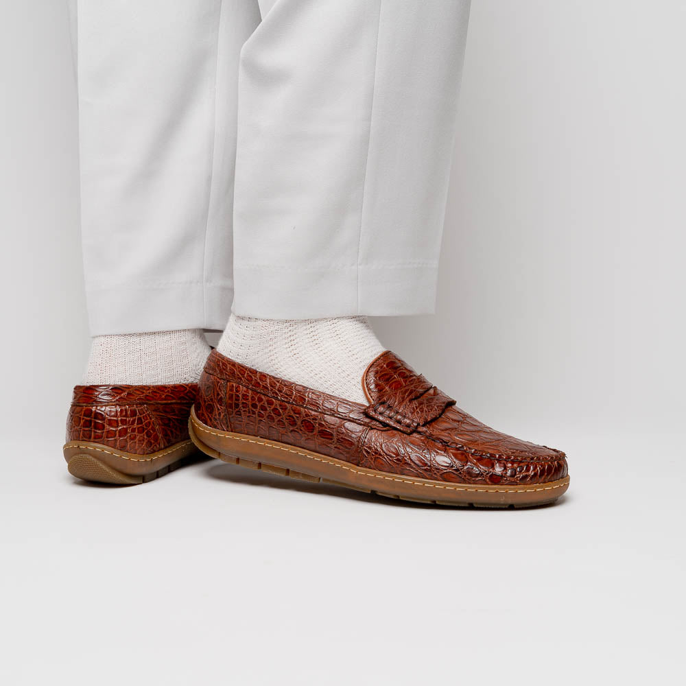 Alan Payne Norman Crocodile Loafers Honey