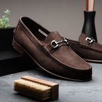 Handsewn Shoe Co. Nubuck Bit Loafers Dark Brown