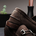 Handsewn Shoe Co. Nubuck Bit Loafers Dark Brown