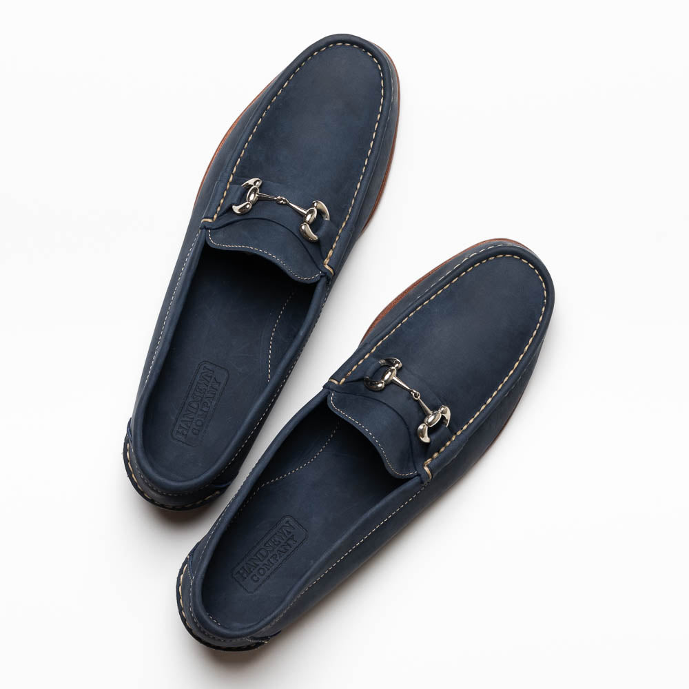 Handsewn Shoe Co. Nubuck Bit Loafers Navy
