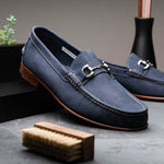 Handsewn Shoe Co. Nubuck Bit Loafers Navy