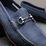 Handsewn Shoe Co. Nubuck Bit Loafers Navy
