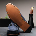 Handsewn Shoe Co. Nubuck Bit Loafers Navy