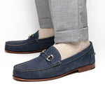 Handsewn Shoe Co. Nubuck Bit Loafers Navy
