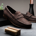 Handsewn Shoe Co. Nubuck Penny Loafers Brown