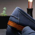 Handsewn Shoe Co. Nubuck Penny Loafers Navy