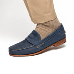 Handsewn Shoe Co. Nubuck Penny Loafers Navy