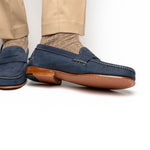 Handsewn Shoe Co. Nubuck Penny Loafers Navy
