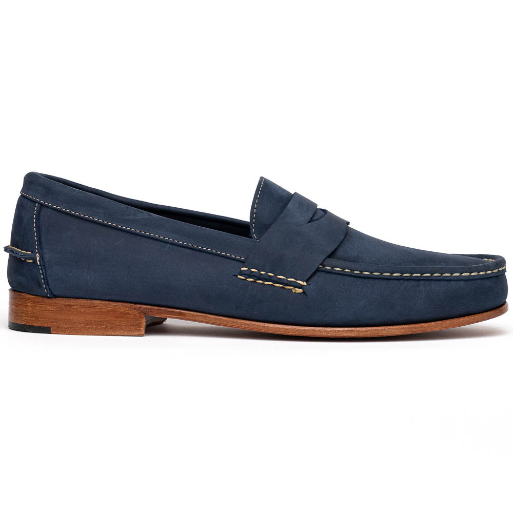 Handsewn Shoe Co. Nubuck Penny Loafers Navy