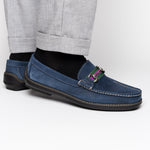 Handsewn Shoe Co. Nubuck Stripe Loafers Navy